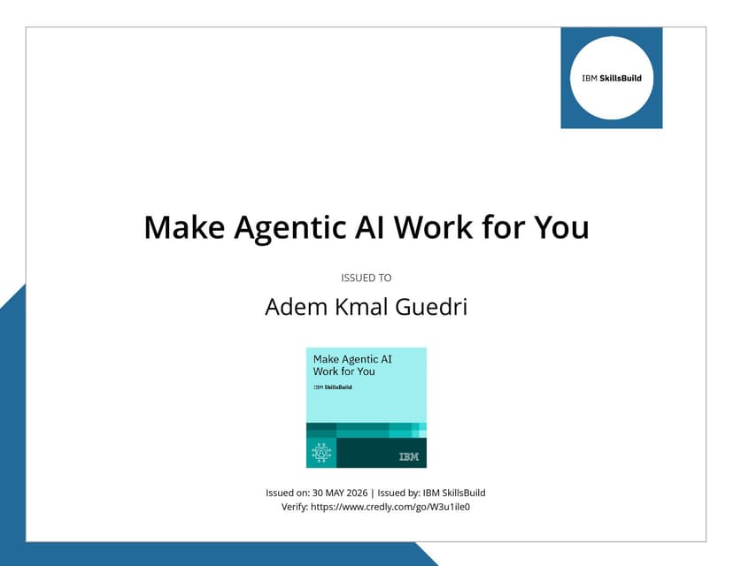 Make Agentic AI Work for You certificate